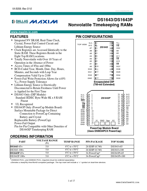 DS1643 Maxim Integrated Products