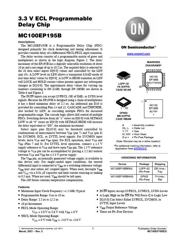 MC100EP195B ON Semiconductor