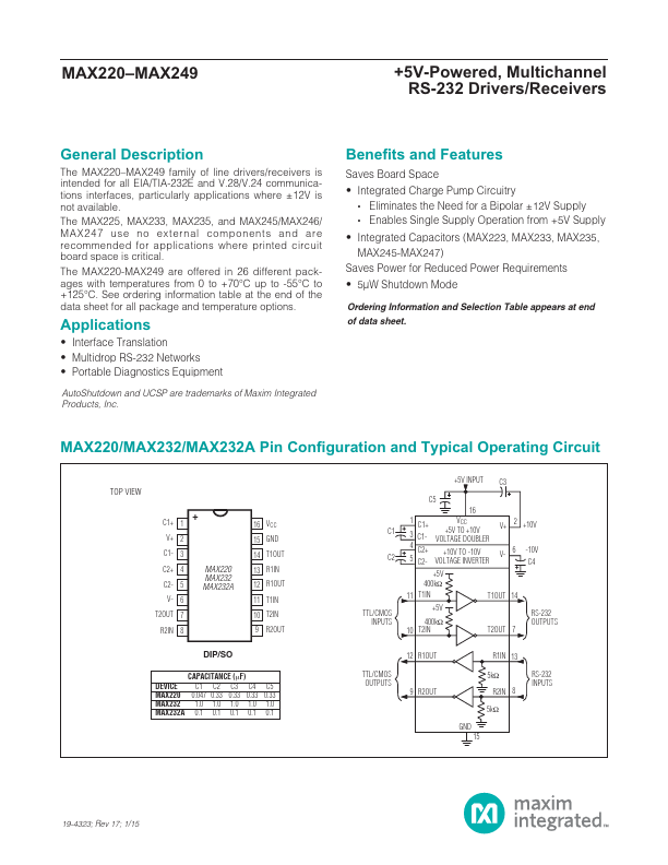 MAX233 Maxim Integrated