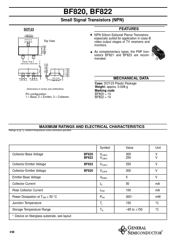 BF820 General Semiconductor