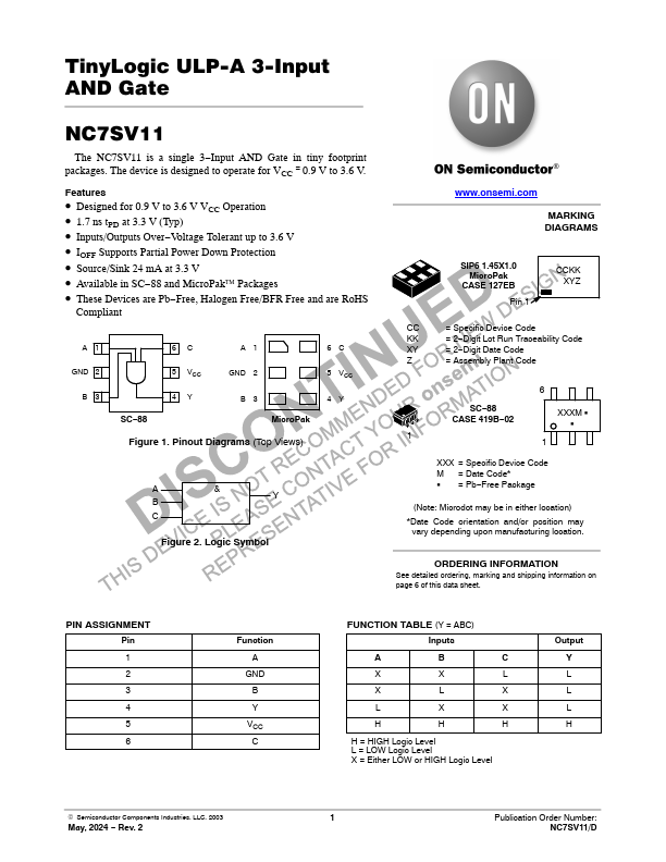 NC7SV11 ON Semiconductor
