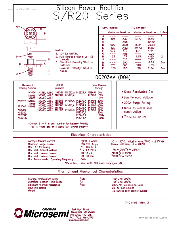 1N1586 Microsemi Corporation