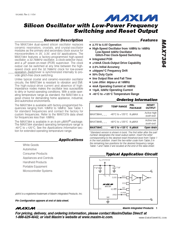 MAX7384 Maxim Integrated Products