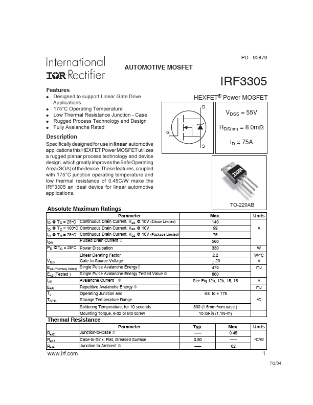 IRF3305 International Rectifier
