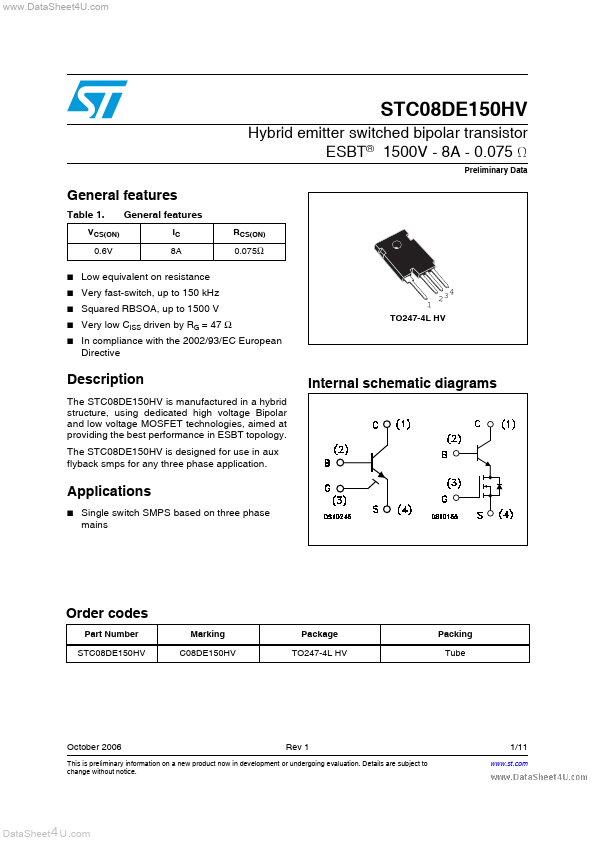 STC08DE150HV ST Microelectronics
