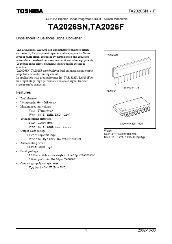 TA2026SN Toshiba