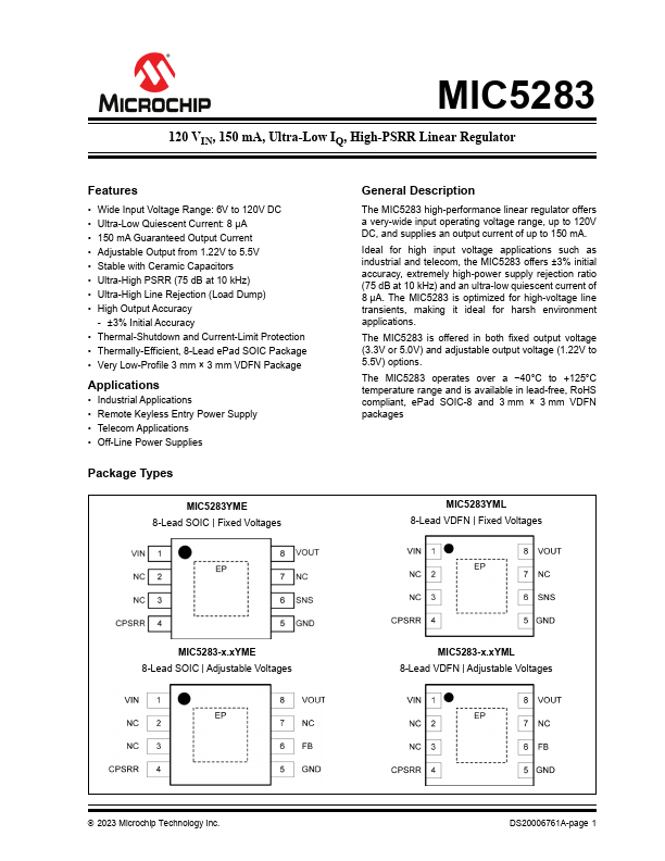 MIC5283 Microchip