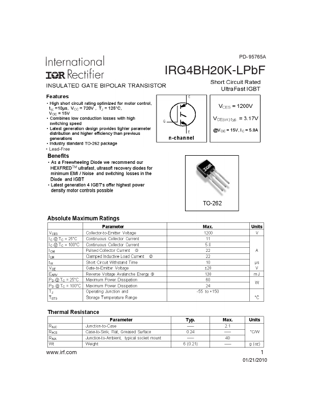 IRG4BH20K-LPBF International Rectifier