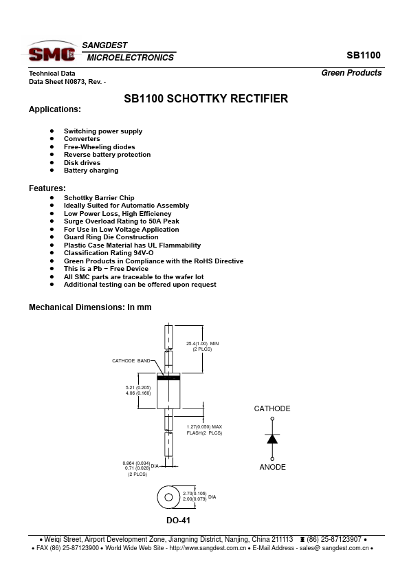 SB1100 SANGDEST MICROELECTRONICS