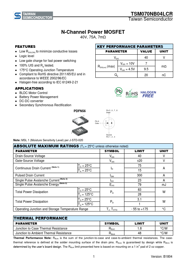 TSM070NB04LCR