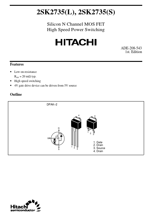 2SK2735L Hitachi Semiconductor