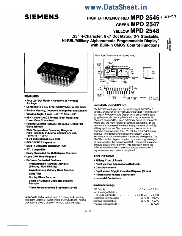 MPD2548 Siemens Semiconductor