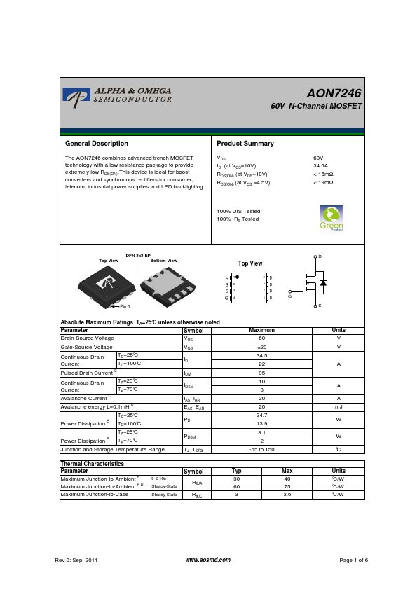 AON7246 Alpha & Omega Semiconductors