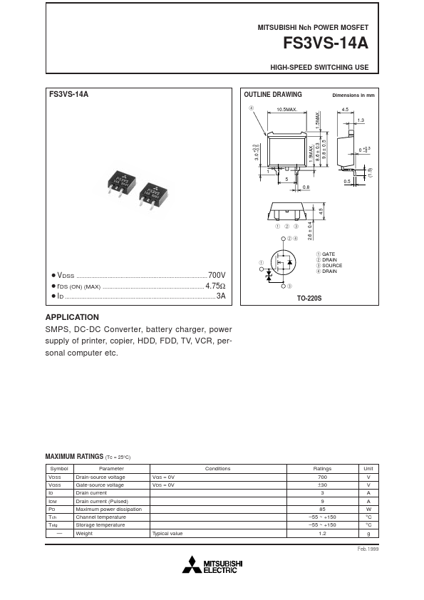 FS3VS-14A Mitsubishi Electric Semiconductor