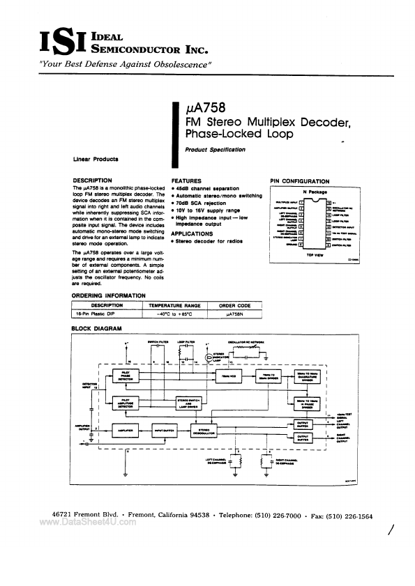 UA758 Ideal Semiconductor