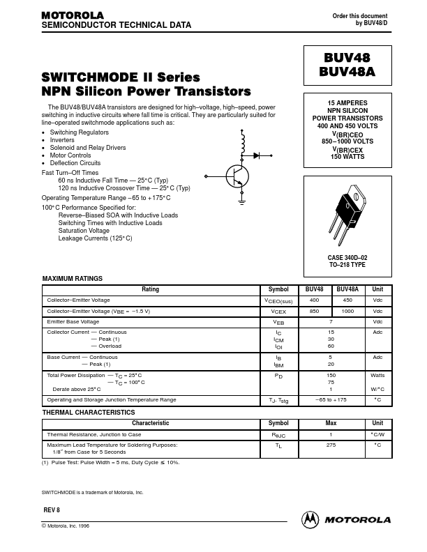 BUV48A ON Semiconductor