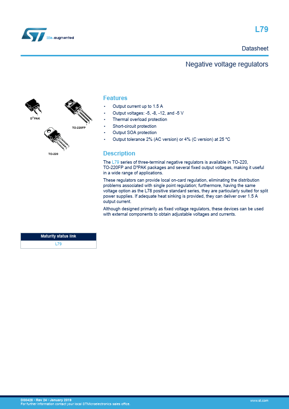 L7915CV STMicroelectronics