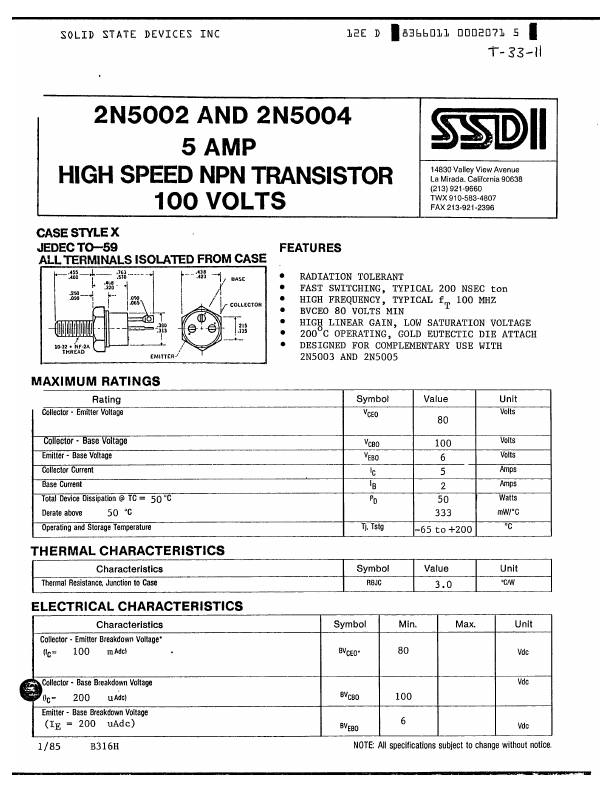 2N5002 SSDI