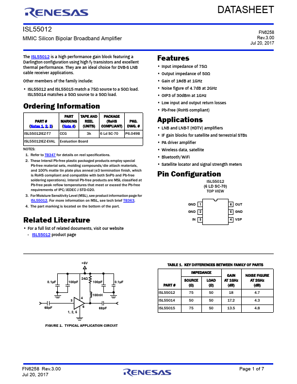 ISL55012 Renesas