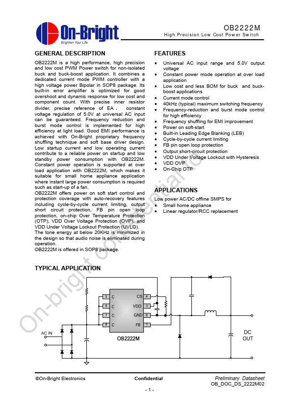 OB2222M On-Bright Electronics