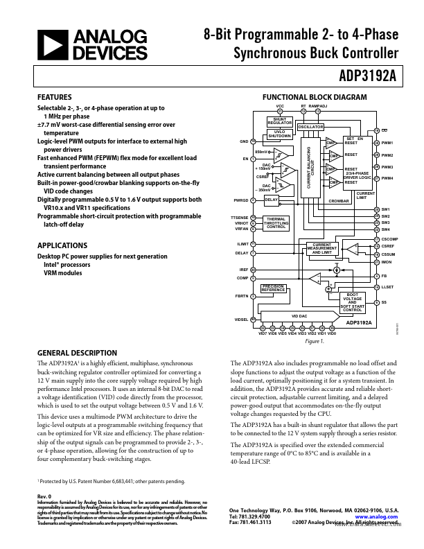 <?=ADP3192A?> डेटा पत्रक पीडीएफ