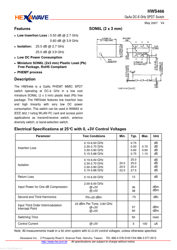 <?=HWS466?> डेटा पत्रक पीडीएफ