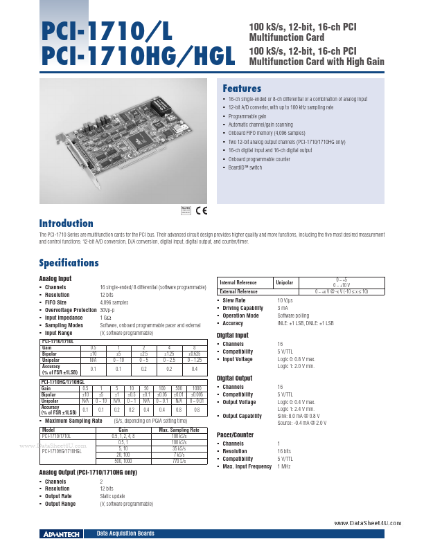 PCI-1710HGL Advantech
