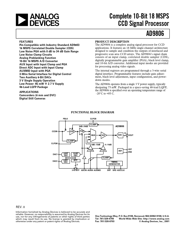 AD9806 Analog Devices