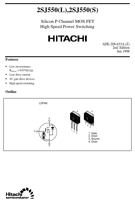 2SJ550L Hitachi Semiconductor