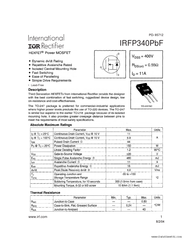 IRFP340PBF International Rectifier