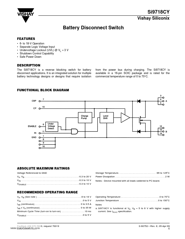 SI9718CY Vishay Siliconix