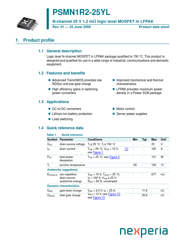 PSMN1R2-25YL