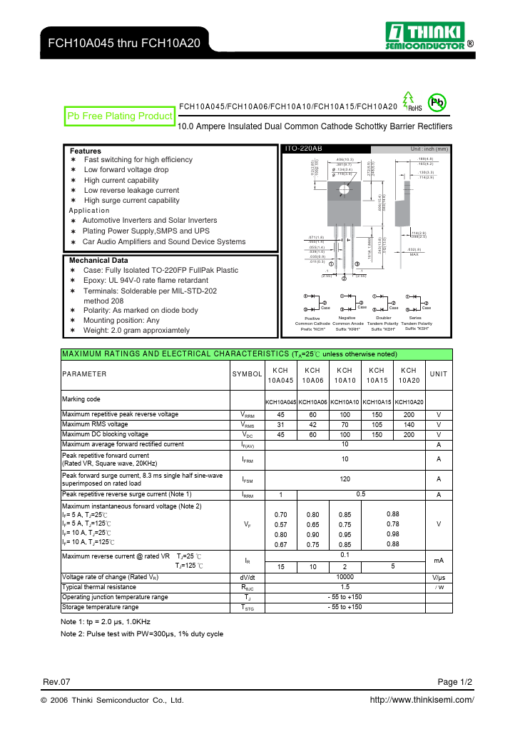 FCH10A20 Thinki Semiconductor