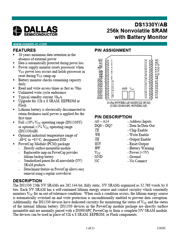 DS1330AB Dallas Semiconducotr