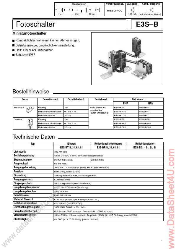 <?=E3S-B?> डेटा पत्रक पीडीएफ