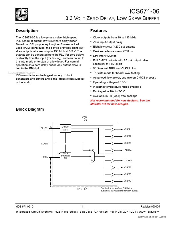 ICS671-06 Integrated Circuit Systems
