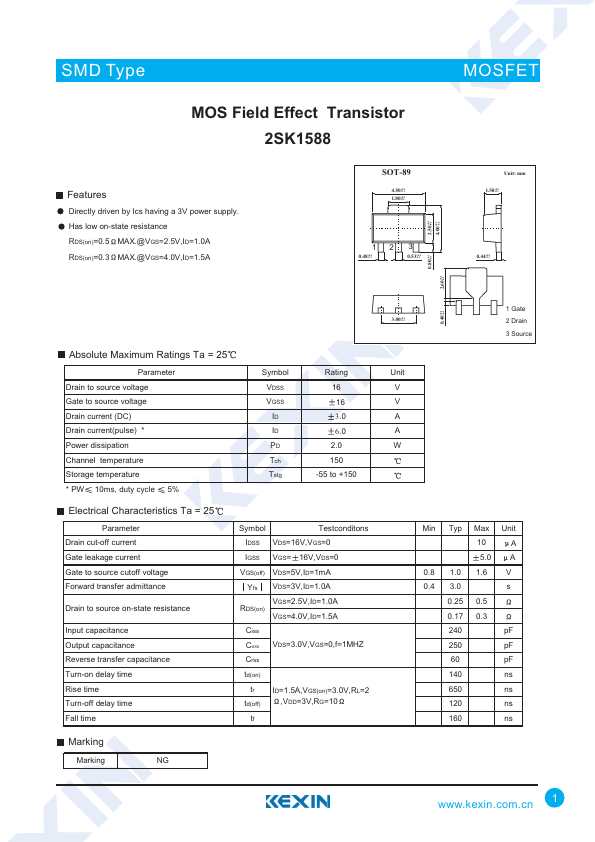 2SK1588 Kexin