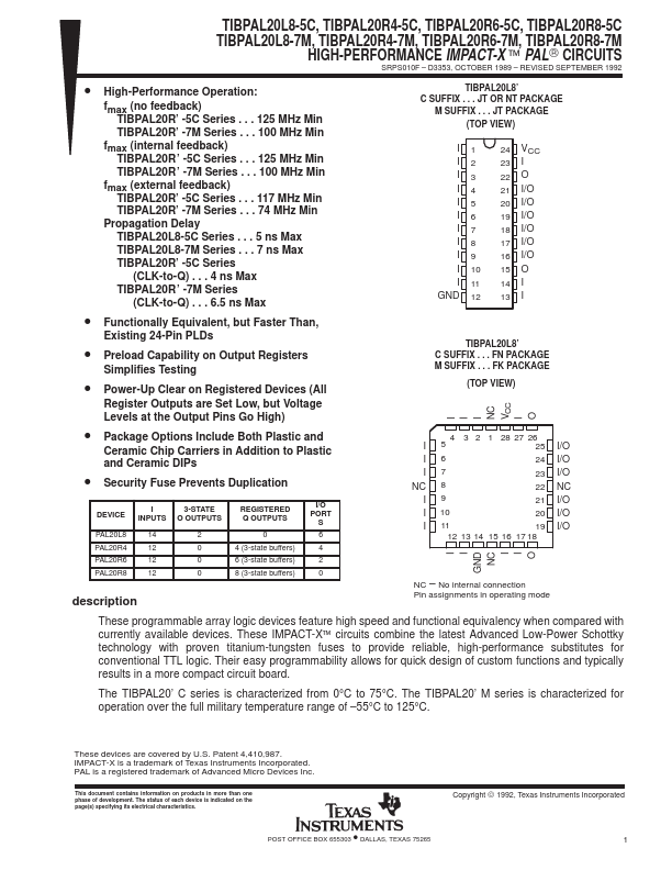 TIBPAL20R8-7M