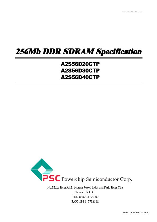 A2S56D30CTP Powerchip Semiconductor