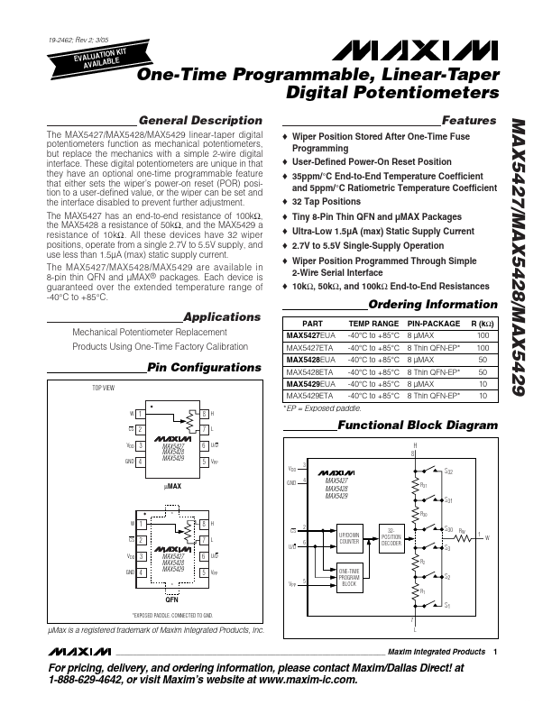 MAX5429 Maxim Integrated Products