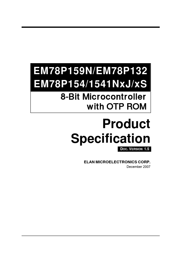 EM78P159NKM ELAN Microelectronics