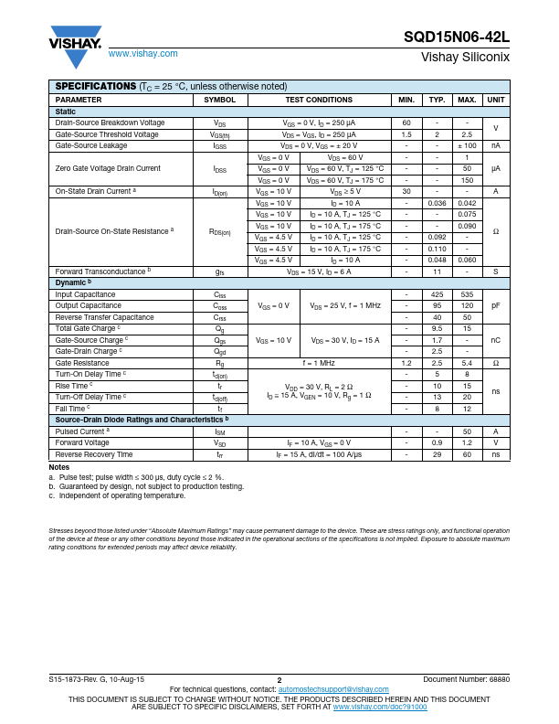 SQD15N06-42L