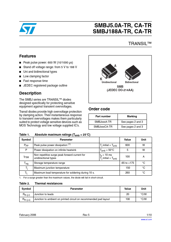 SMBJ100A-TR