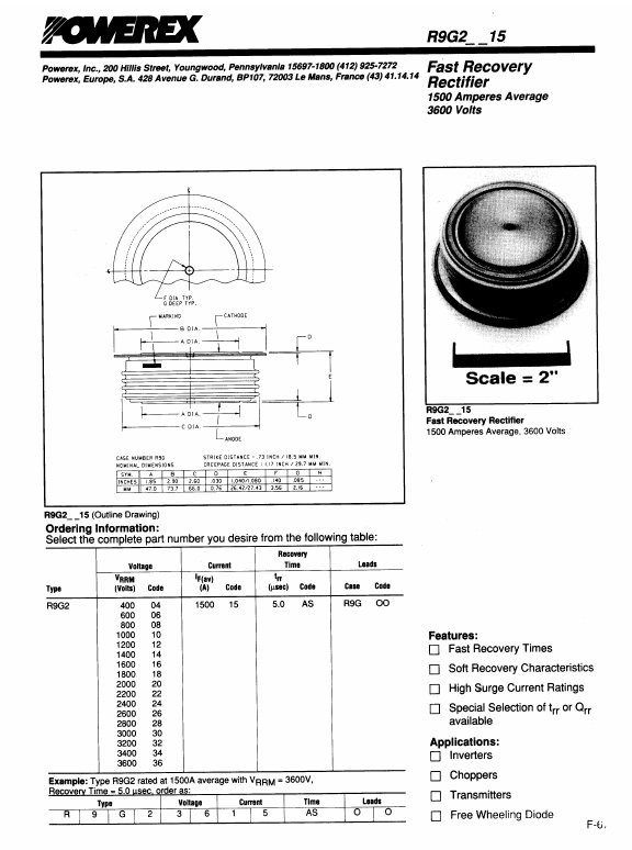 R9G23615 Powerex Power Semiconductors