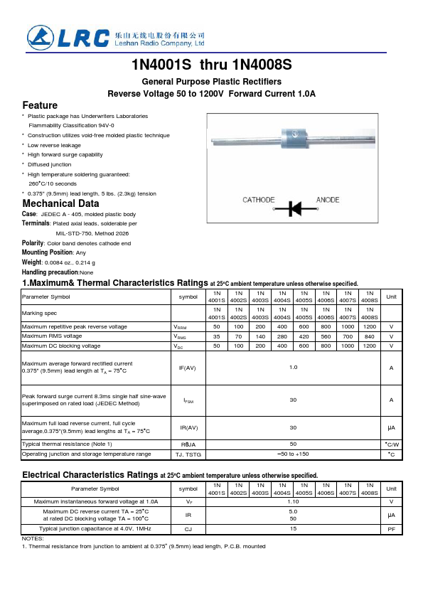 1N4006S LRC