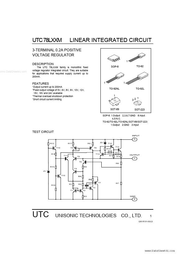 <?=UTC78L12M?> डेटा पत्रक पीडीएफ