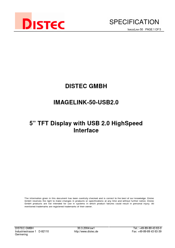 <?=IMAGELINK-50-USB20?> डेटा पत्रक पीडीएफ