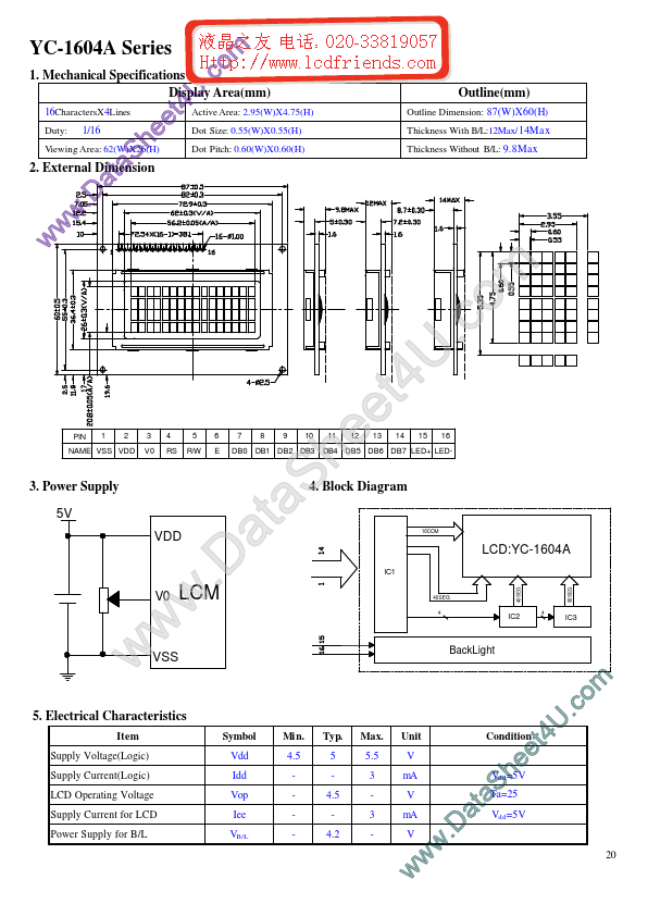 <?=YC-1604A?> डेटा पत्रक पीडीएफ