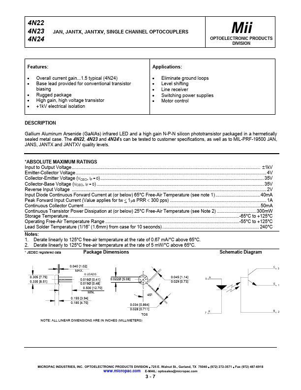 4N22 Micropac Industries