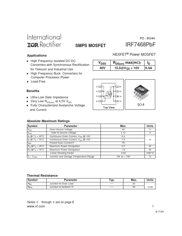 IRF7468PbF International Rectifier